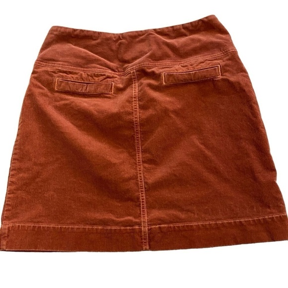 Adventure Orange Corduroy Skirt Front Pockets Flower Embroidery Women’s 6 - Picture 4 of 7